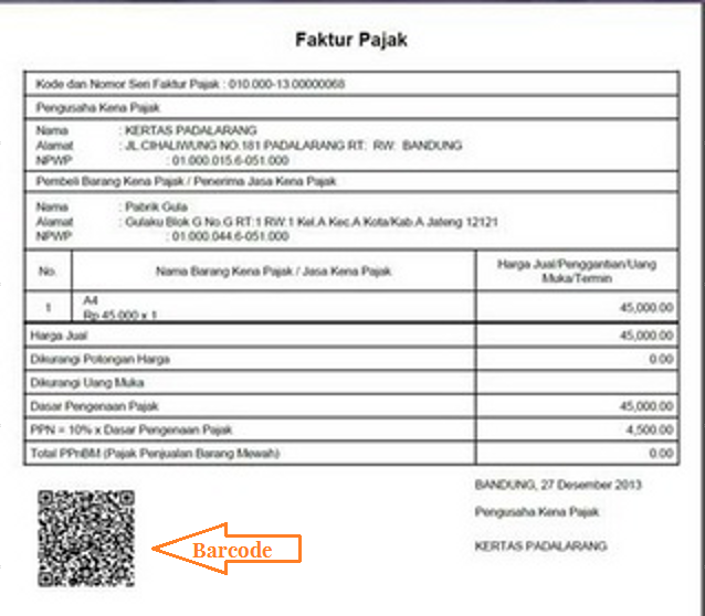 Contoh Pembatalan Penggantian Faktur Pajak Retur Bkp 